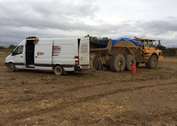 Skip repair on Volvo quarry dumper